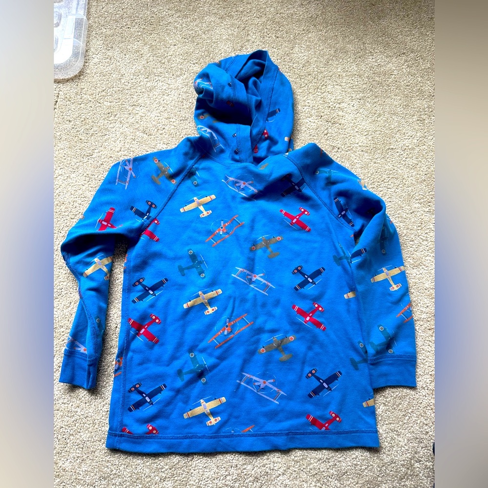 Hanna Andersson boys long sleeve shirt with hood 130cm US 8